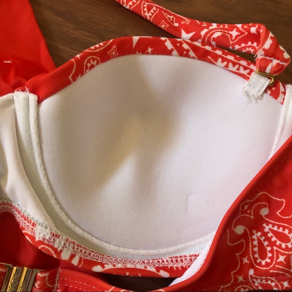 Wildfox Bandeau Halter Bikini Underwire Swimsuit Top Paisley S New - Picture 4 of 6